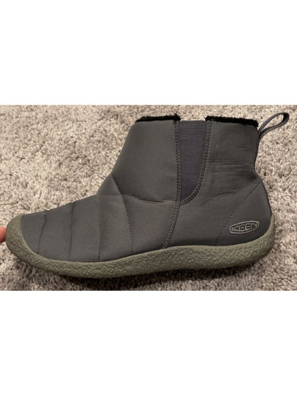 Keen Howser Quilted Cozy Gray Ankle Boots Women's Size 10.5